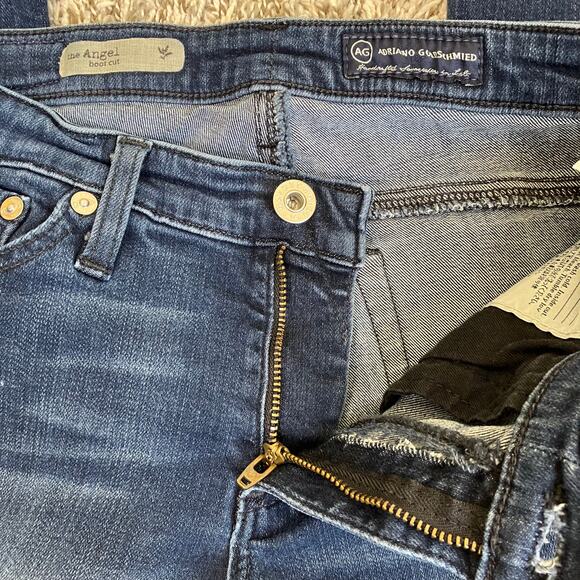 AG Adriano Goldschmied 27R Angel Boot Cut Super Low Rise Jeans Dark Wash Y2K - Picture 8 of 16